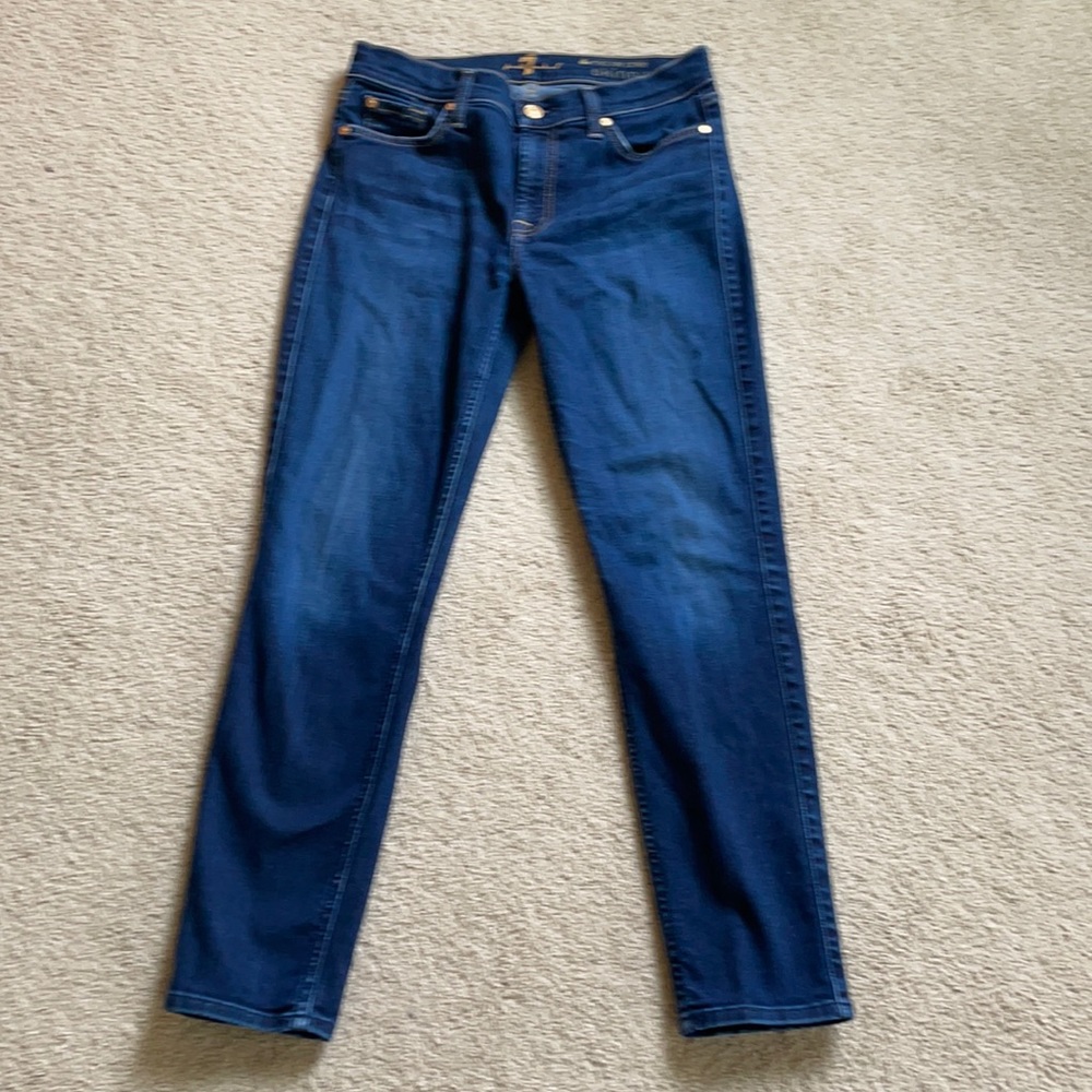 7 For All Mankind Mid-Rise Skinny Jeans Size 28
